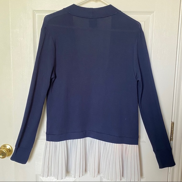 Bobeau navy pleated hem cardigan - Picture 9 of 10